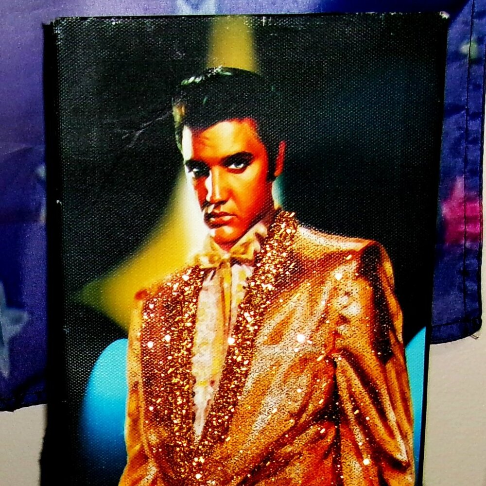 elvis presley in sparkle suit flashing wall hanger not working - king of rock